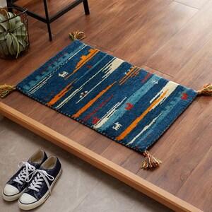 ウール素材の手織りギャッベ玄関マットの商品写真