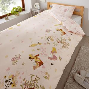 綿素材を使用したアリス柄の掛け布団カバー[日本製]の商品写真