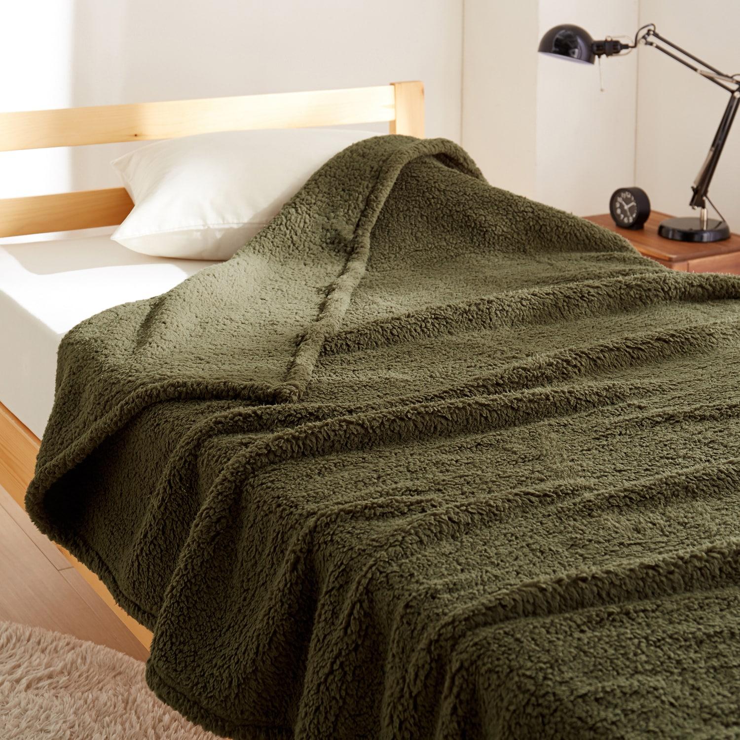 吸湿発熱シープ調ボアの毛布の商品写真