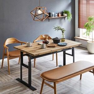 オイル仕上げで味わい深い昇降式ダイニングテーブル <幅130cm>の商品写真