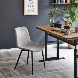 コーデュロイ調のシンプルダイニングチェアの商品写真