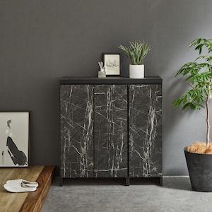 [日本製]大理石調デザインのサイズを選べるモダンシューズボックスの商品写真