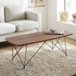 スチール脚のスタイリッシュリビングローテーブルの商品写真