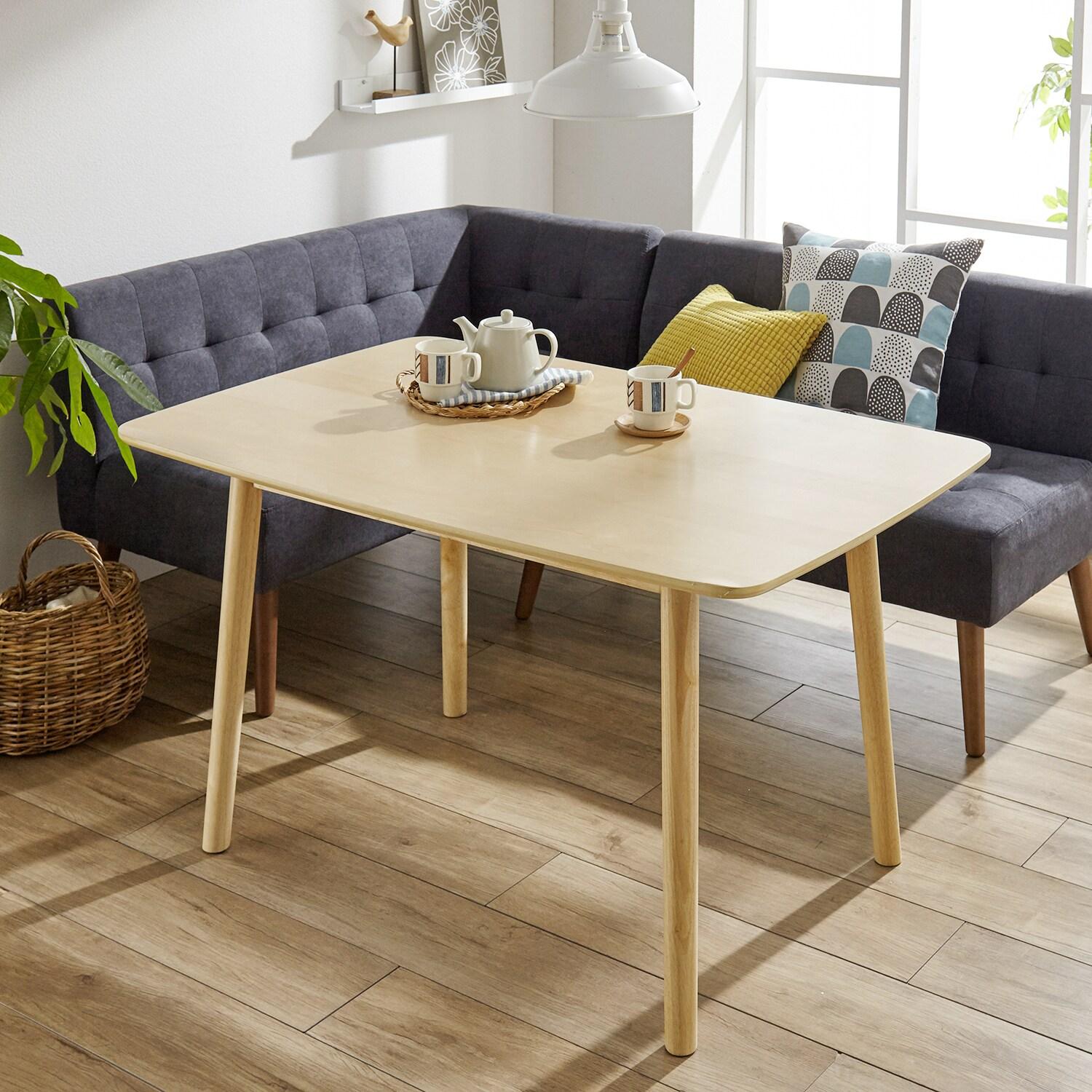 ダイニングソファーに合うバーチ材のダイニングテーブル <高さ65cm>の商品写真