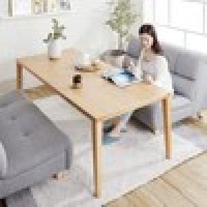 ソファーに合わせられるオーク材のダイニングテーブル <高さ60cm>の商品写真