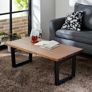 重厚感のあるウォルナット材の折りたたみローテーブルの商品写真