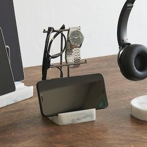 大理石調仕上げのスタイリッシュマルチスタンド【スマートフォンや時計、メガネなど】の商品写真