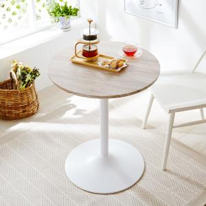 エイジング木目天板の円形カフェテーブルの商品写真