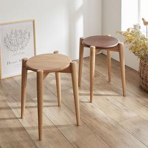 タモの無垢材を使用したスタッキングスツールの商品写真