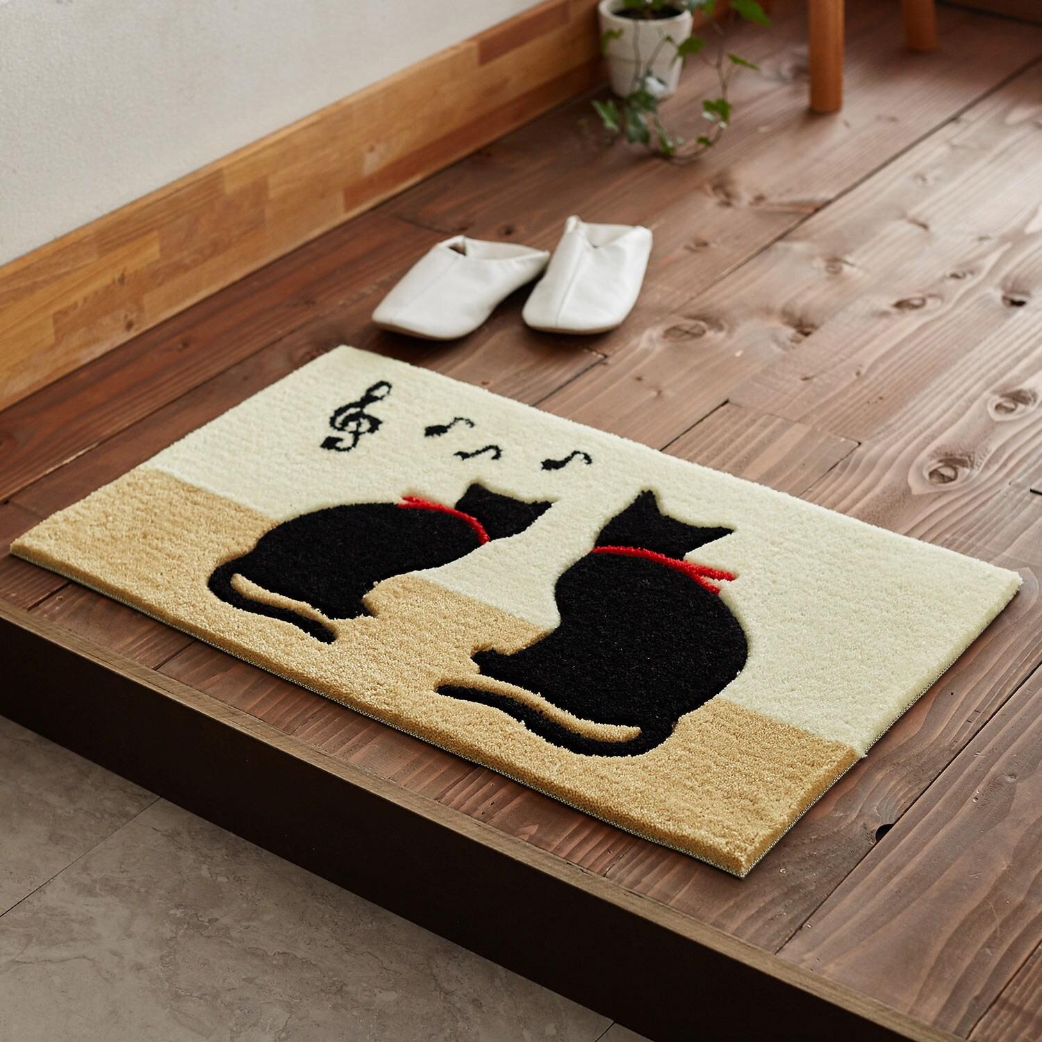 しっかり密度のある玄関マット(ねこ)の商品写真