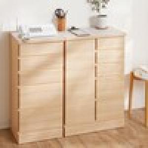 [日本製]大理石柄天板のナチュラルモダンリビング収納 <チェスト&引出し付きキャビネット>の商品写真