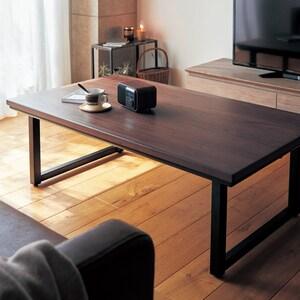 アイアン脚のフラットヒーターこたつテーブルの商品写真