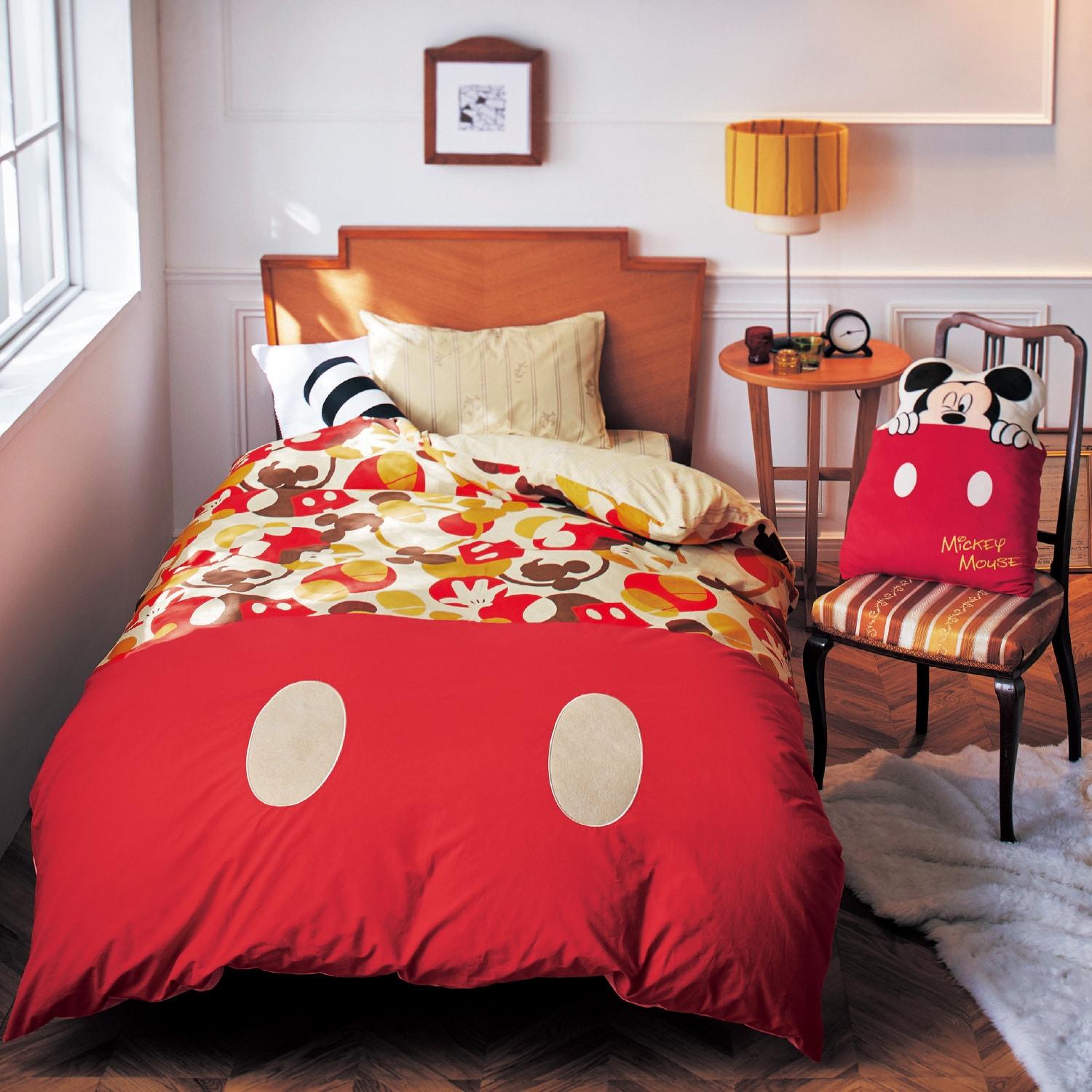 【タイムセール】 綿素材を使った布団カバーセット(3点)「ミッキーモチーフ」の商品写真