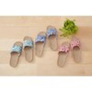 ボタニカルデザイン中敷きジュートの軽量スリッパの商品写真