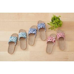 ボタニカルデザイン中敷きジュートの軽量スリッパの商品写真