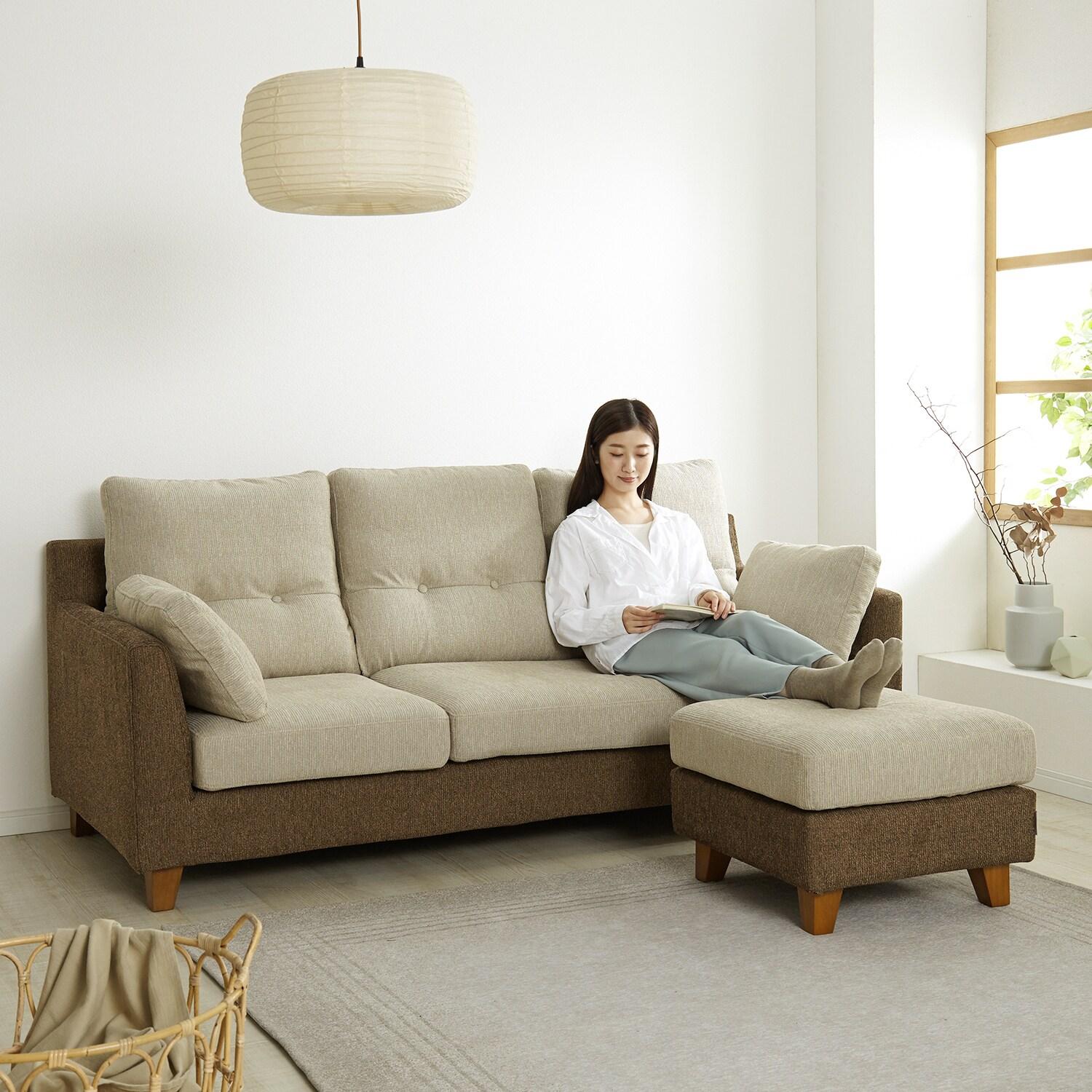 手洗いOK!ツートンカラーのフルカバーリングソファーの商品写真