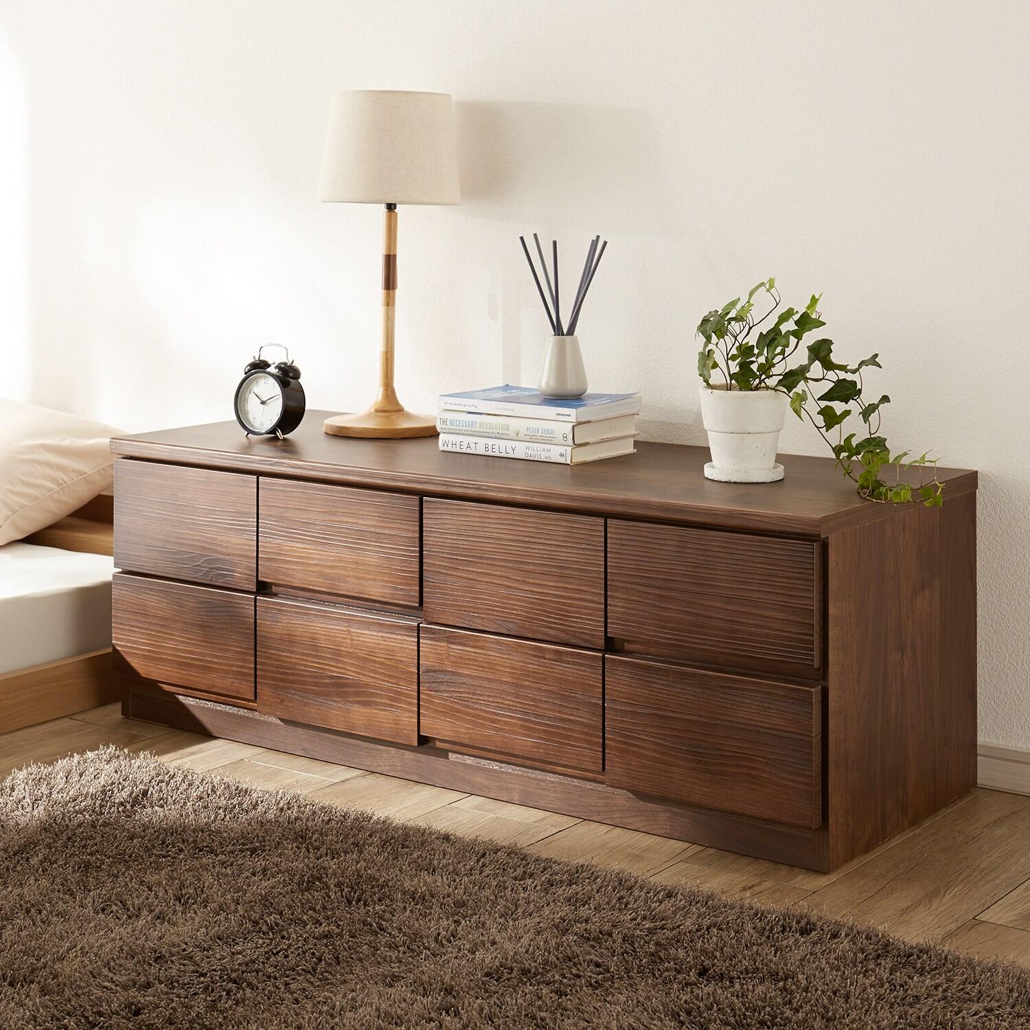 パイン材のリビングチェスト(ロータイプ)の商品写真