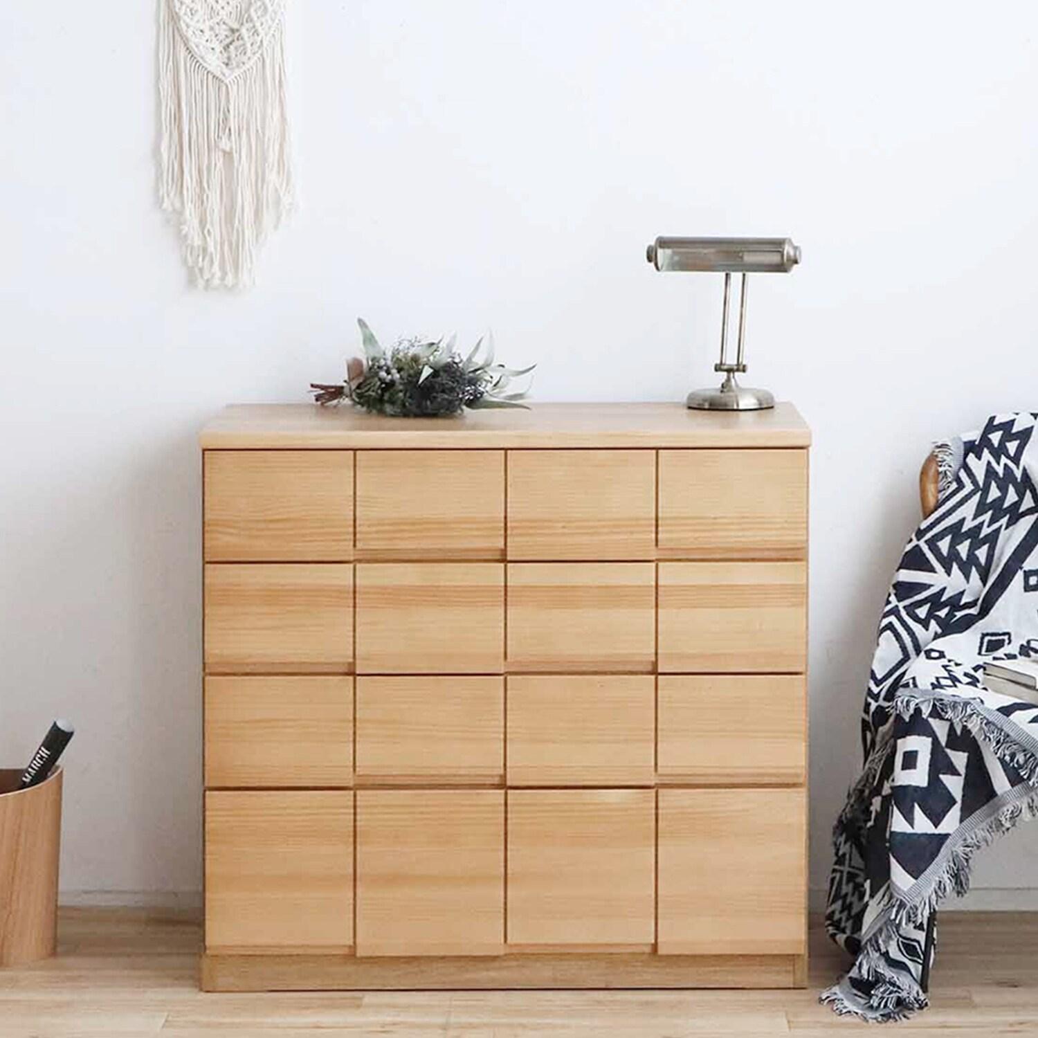 パイン材のリビングチェスト(ハイタイプ)の商品写真