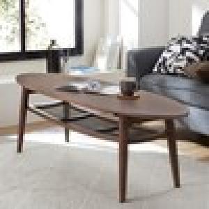 スチール棚板のモダン楕円形リビングローテーブルの商品写真