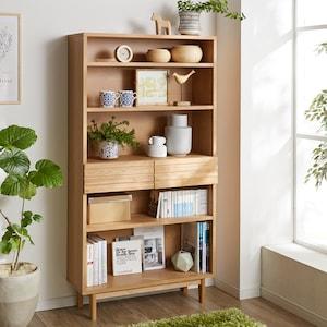 アルダー材の引出し付きリビングラックの商品写真