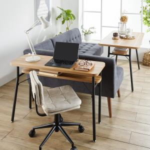 ソファースタイルにぴったりな棚付きパソコンデスク・テーブル(mildシリーズ)の商品写真