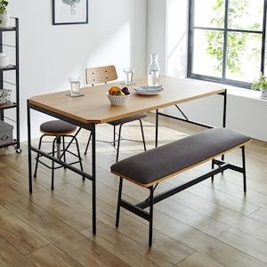 オーク材とアイアン脚のダイニングテーブル「Glamシリーズ」 <2人用/4人用>の商品写真