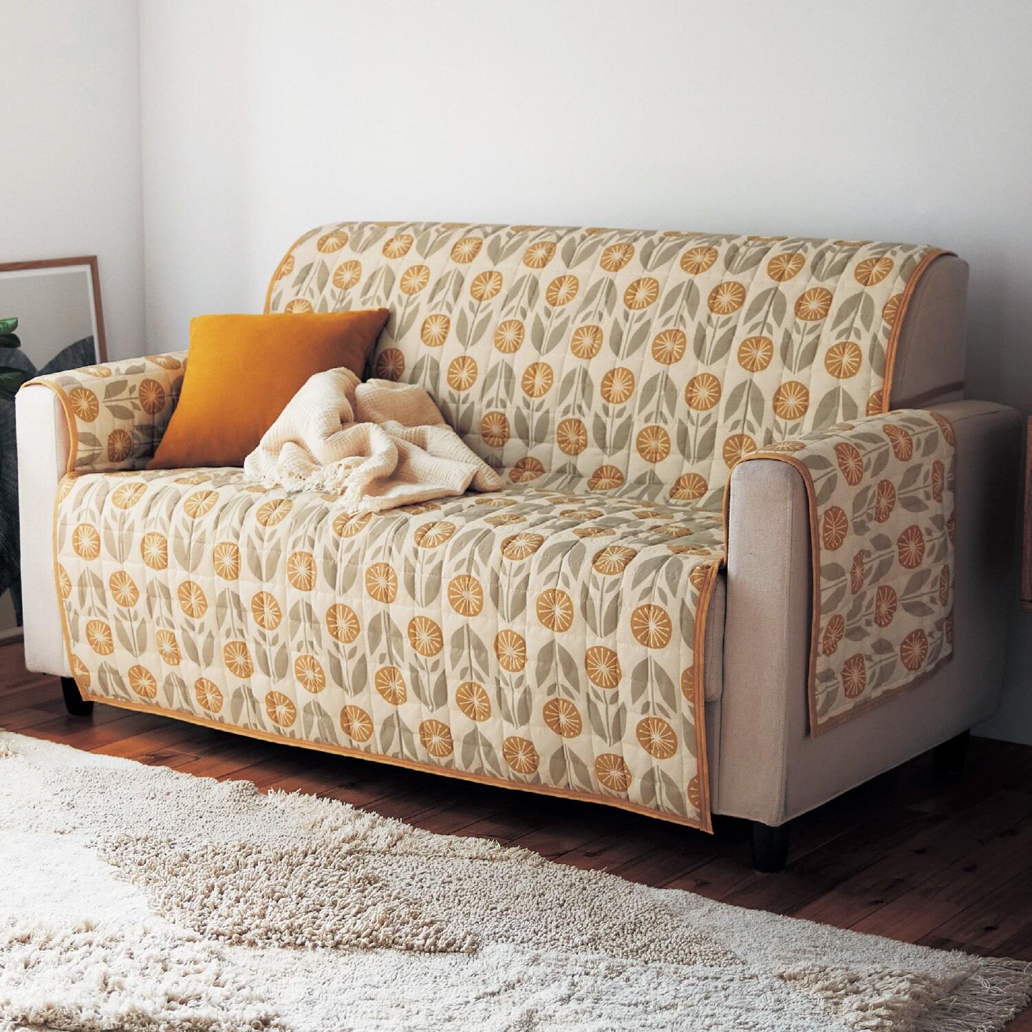 簡単に装着・シンプル北欧調デザインの肘掛け付きソファーカバーの商品写真