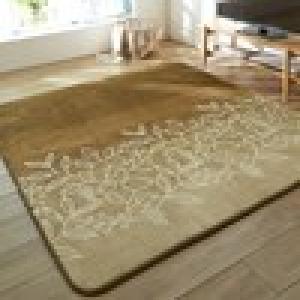 型押しがエレガントなしっかり厚みのあるウレタン入りラグの商品写真