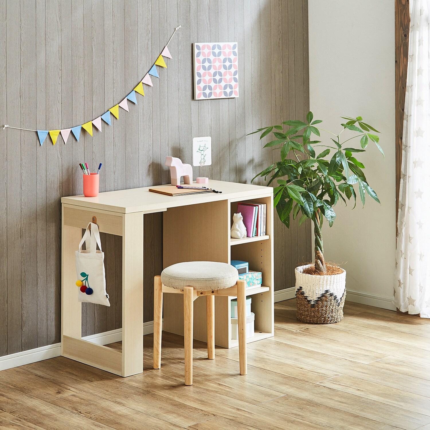 【超特価商品】2台で連結してツインデスクにもできるラック付きデスクの商品写真