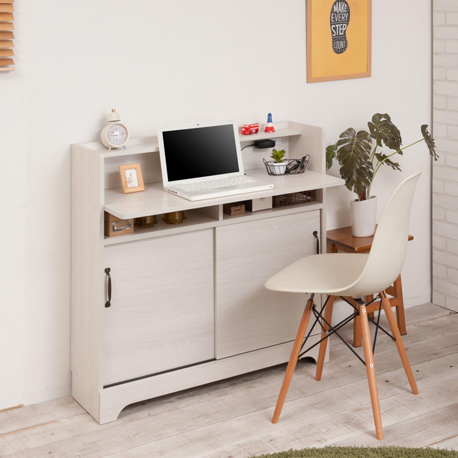 デスクとして使える引戸キャビネットの商品写真