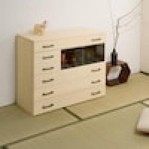 モダンデザインの桐収納(茶ノ香)の商品写真