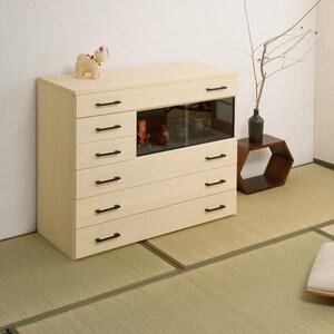 モダンデザインの桐収納(茶ノ香)の商品写真