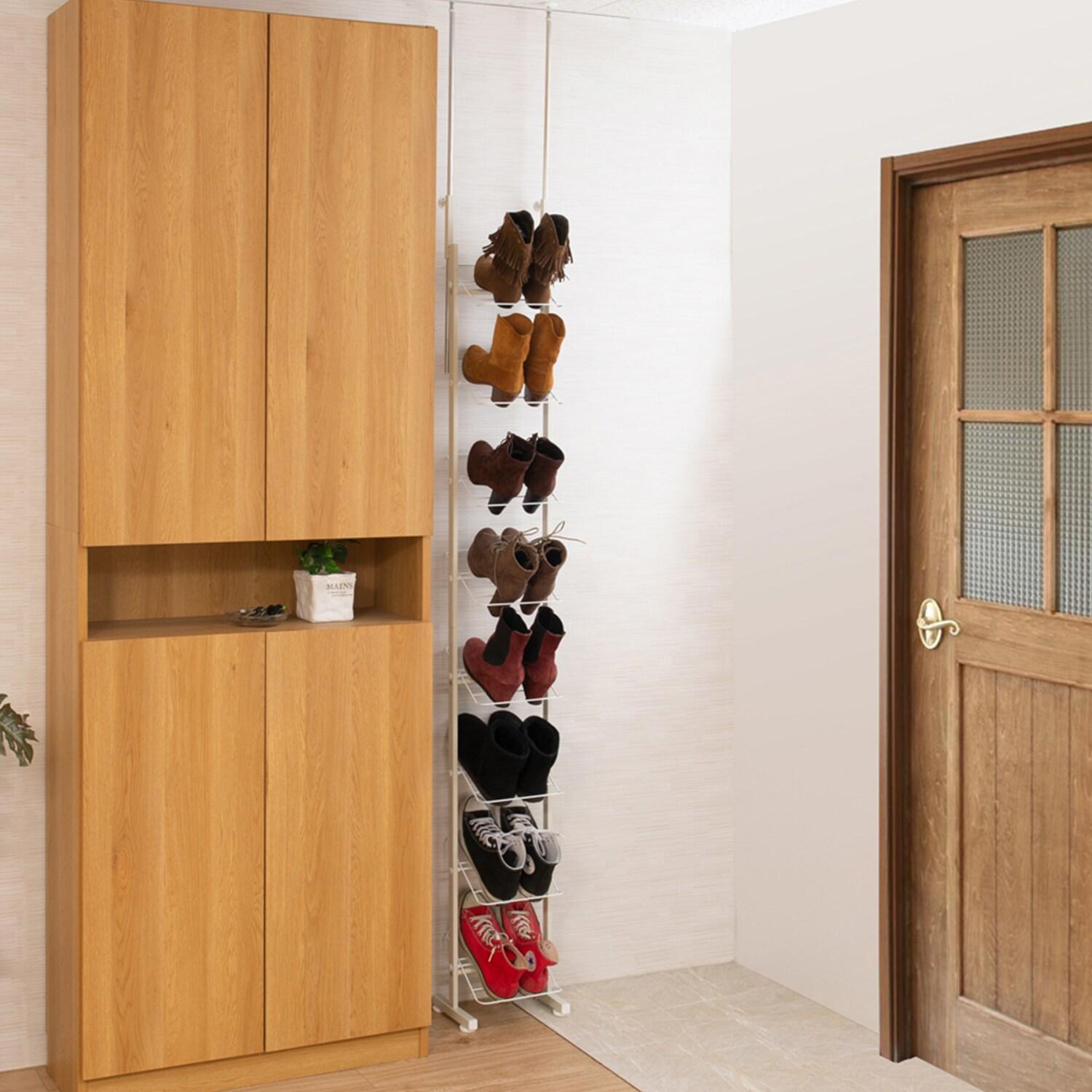 ブーツも置ける突っ張りシューズラックの商品写真