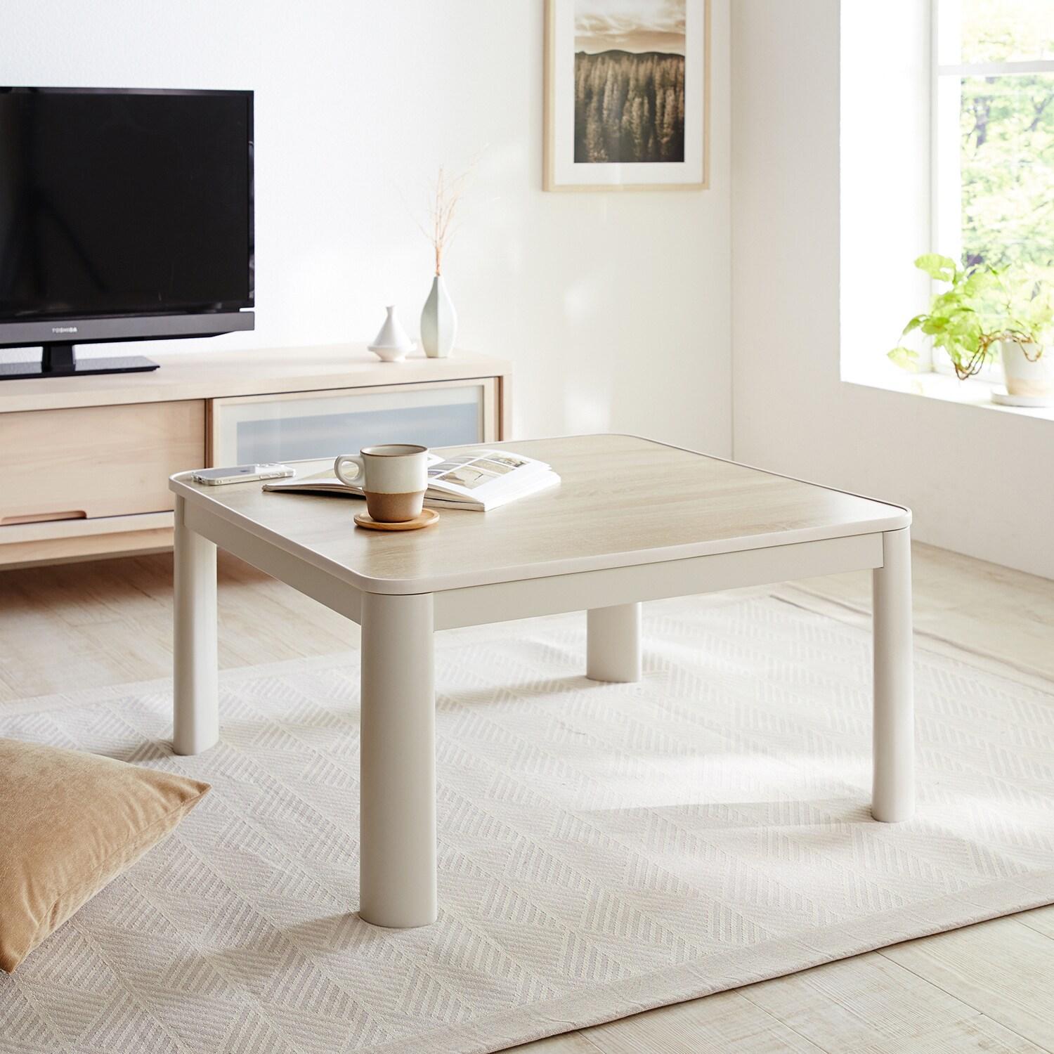 リバーシブル天板の正方形こたつテーブル【手元コントローラー付き】の商品写真