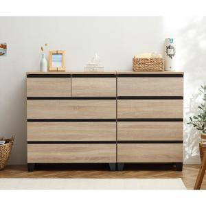 脚付きデザインのレール付き木目調コンパクト衣類チェストの商品写真