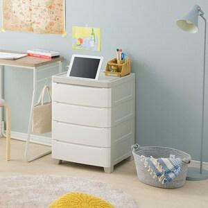 天板に収納と配線機能を備えたサイドチェストの商品写真