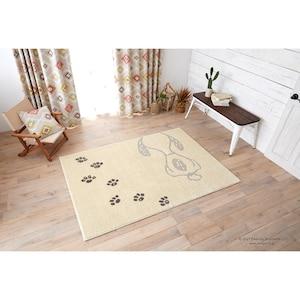 「スヌーピー」防ダニ加工のエリアラグ・あしあとの商品写真