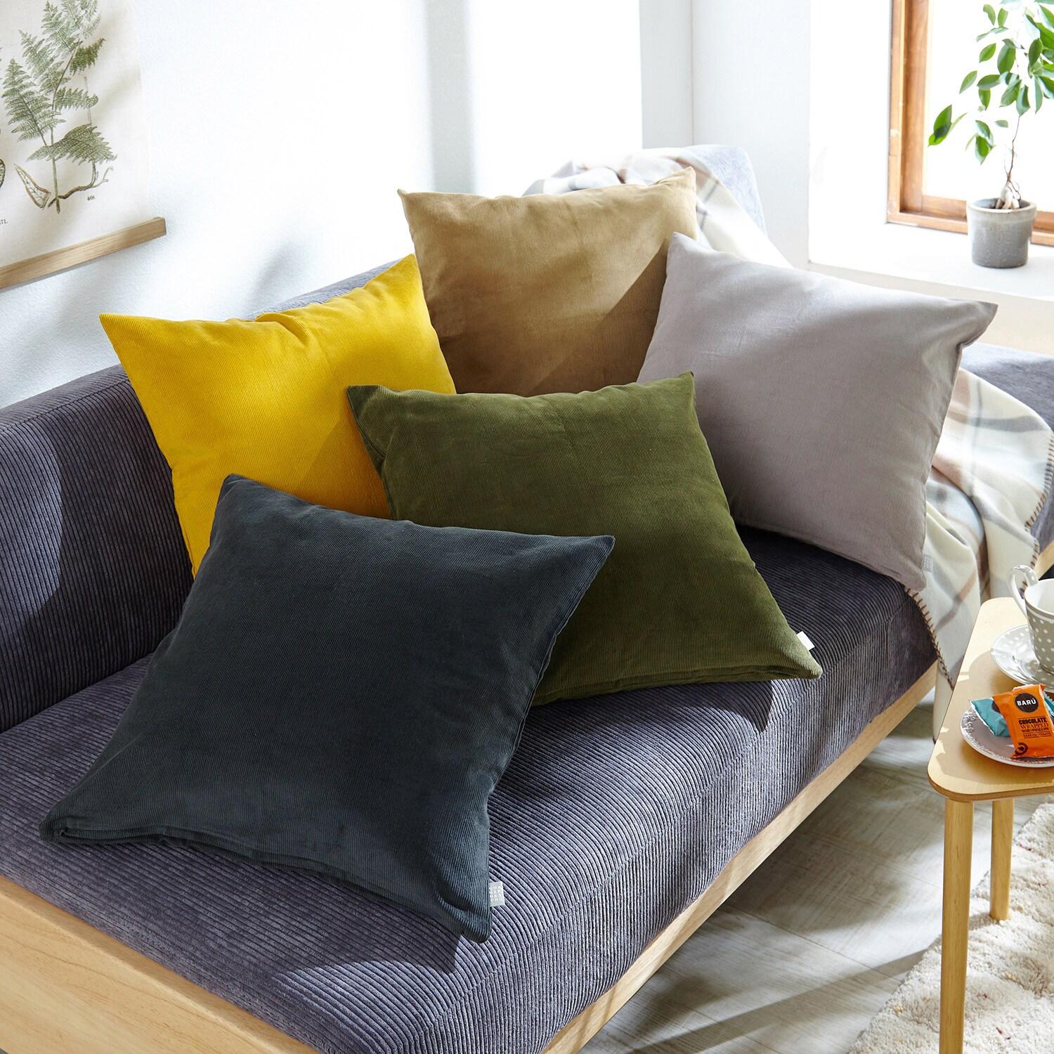 コーデュロイ素材のクッションカバー・座布団カバー <リブ>[日本製]の商品写真