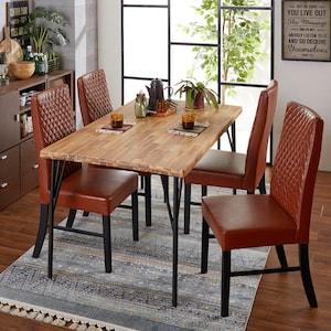 合皮張りのハイバックダイニングチェア2脚セットの商品写真