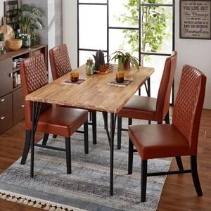 合皮張りのハイバックダイニングチェア2脚セットの商品写真