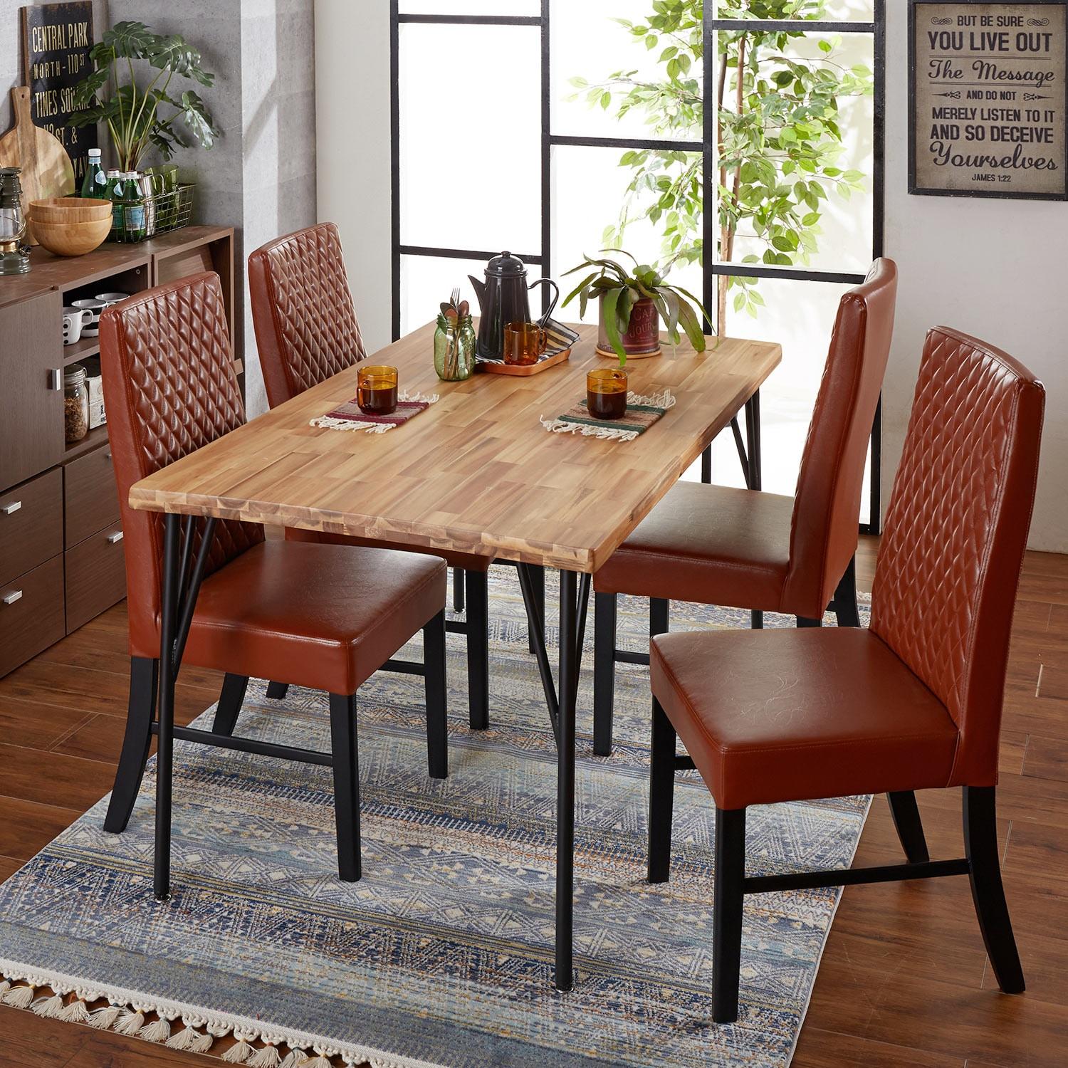 合皮張りのハイバックダイニングチェア2脚セットの商品写真