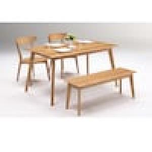 オークの無垢材を贅沢に使用したダイニングベンチの商品写真