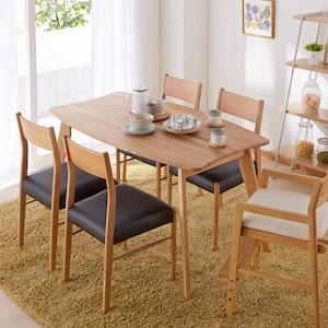 家族で囲んで使いやすい!天然木オーク材のダイニングテーブル <4人用>の商品写真