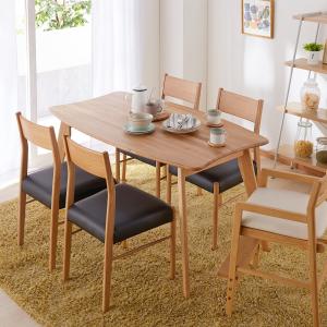 家族で囲んで使いやすい!天然木オーク材のダイニングテーブル <4人用>の商品写真