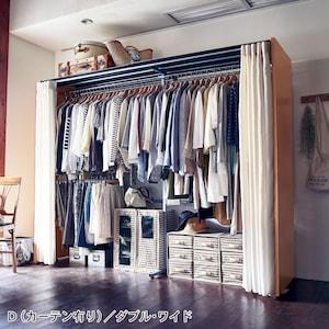 木製パネル頑丈クローゼットハンガーラックの商品写真