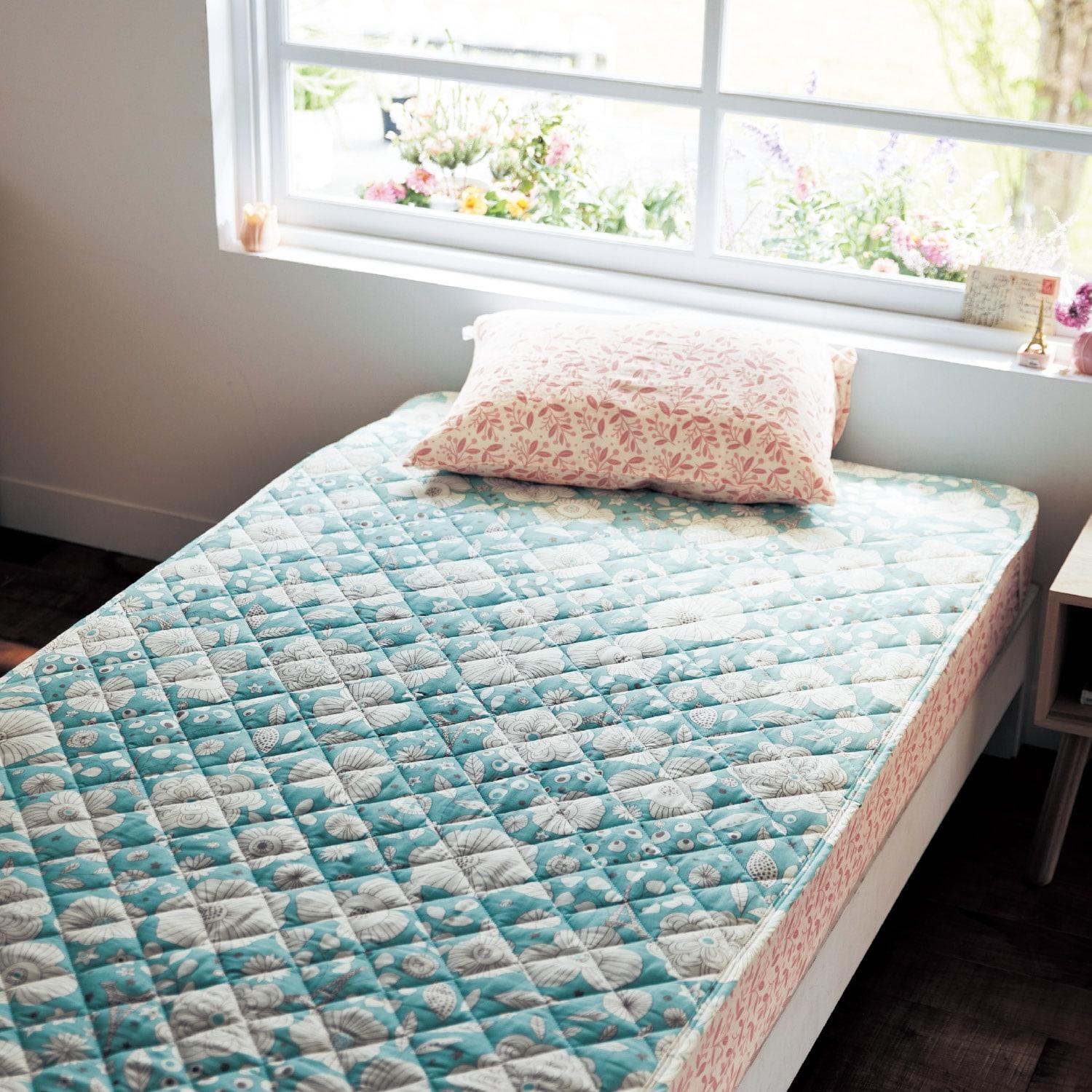 ソフトダブルガーゼの敷きパッド"パリのお花"「ミニラボ」の商品写真