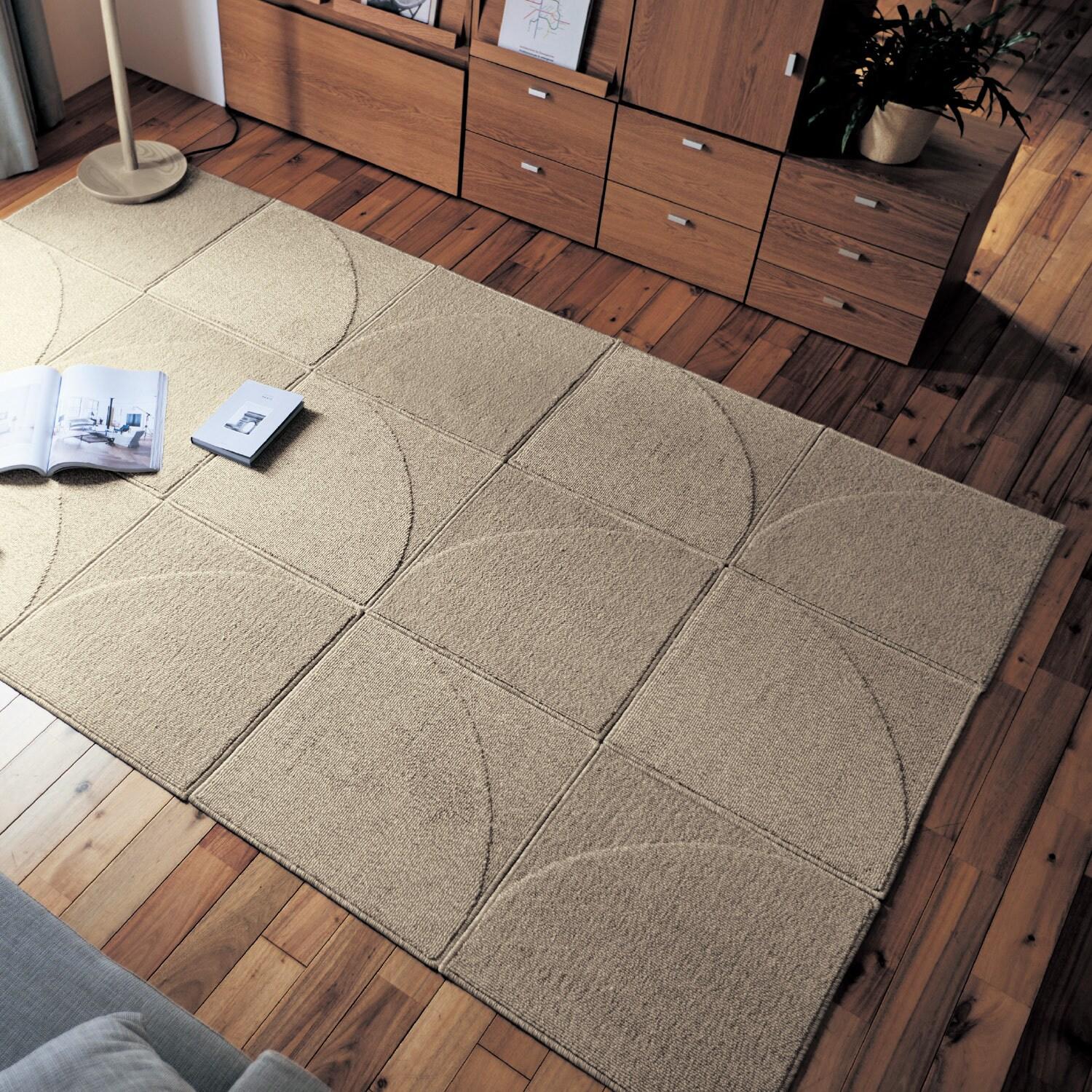 組み合わせを楽しめる汚れが落ちやすいジョイントラグ(約50×50cm)[日本製]の商品写真