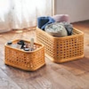 かごめ編みのバスケットの商品写真