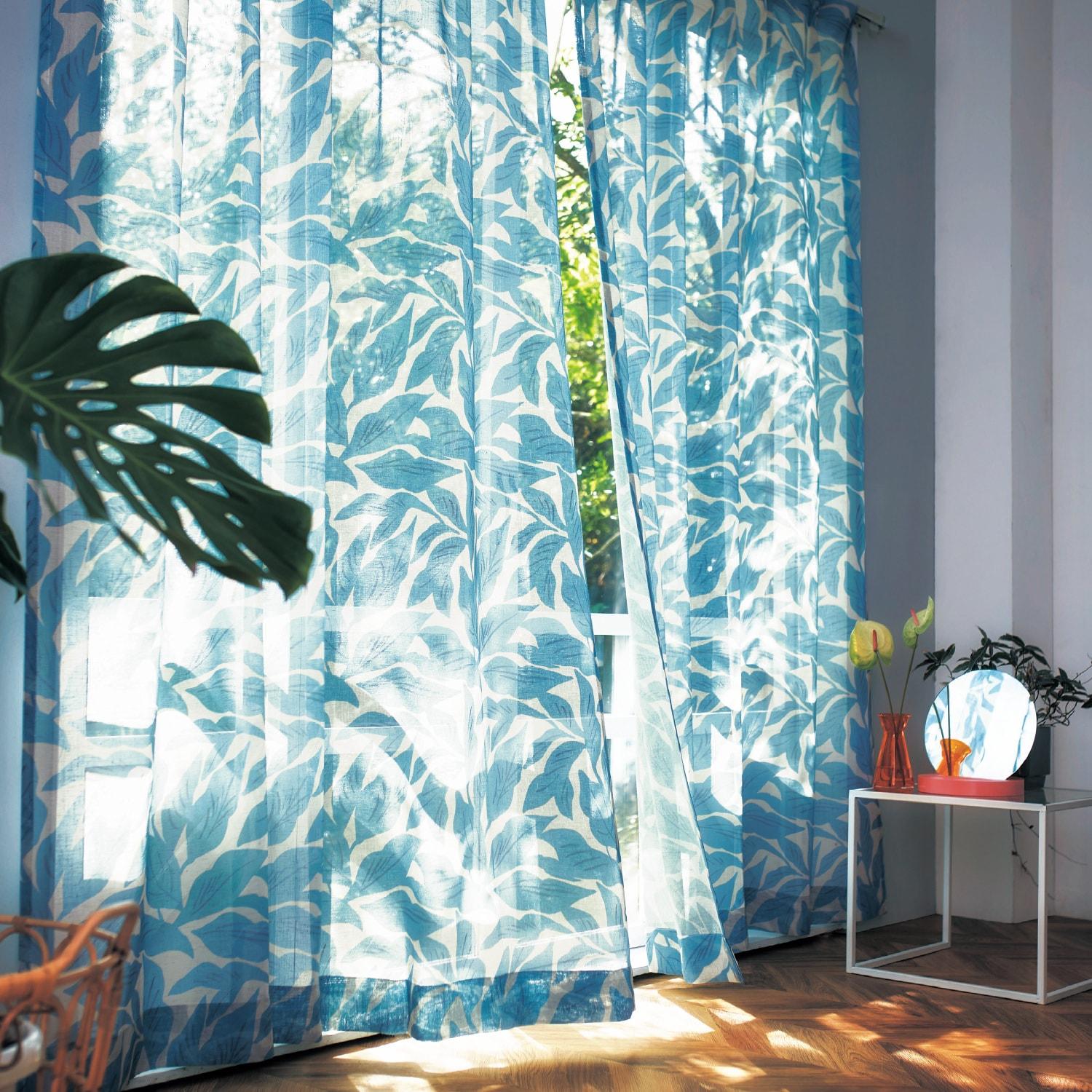 麻入りUVカットレースカーテン(Sarahbel)の商品写真