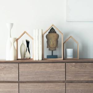 桐のブックスタンド「本の家」ミニ3サイズセット[日本製]の商品写真